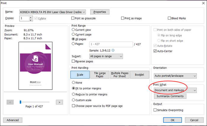 Stampa in Foxit Reader