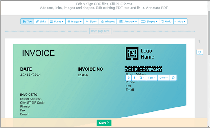 Sejda - strumento online PDF editor Windows 10