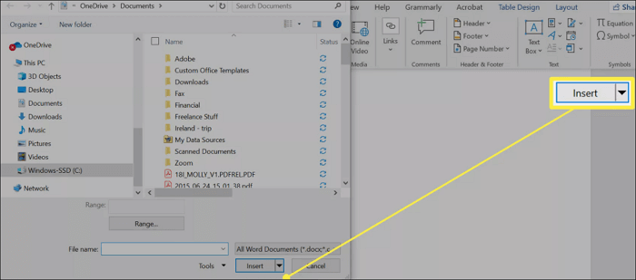 selezioanre il pdf come la fonte del testo
