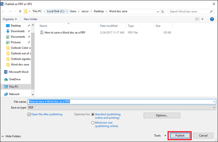 word 2016 impostare il nome del file