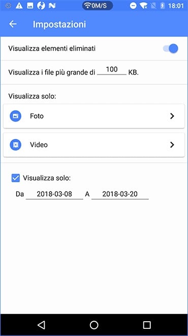 filtrare i risultati ritrovati